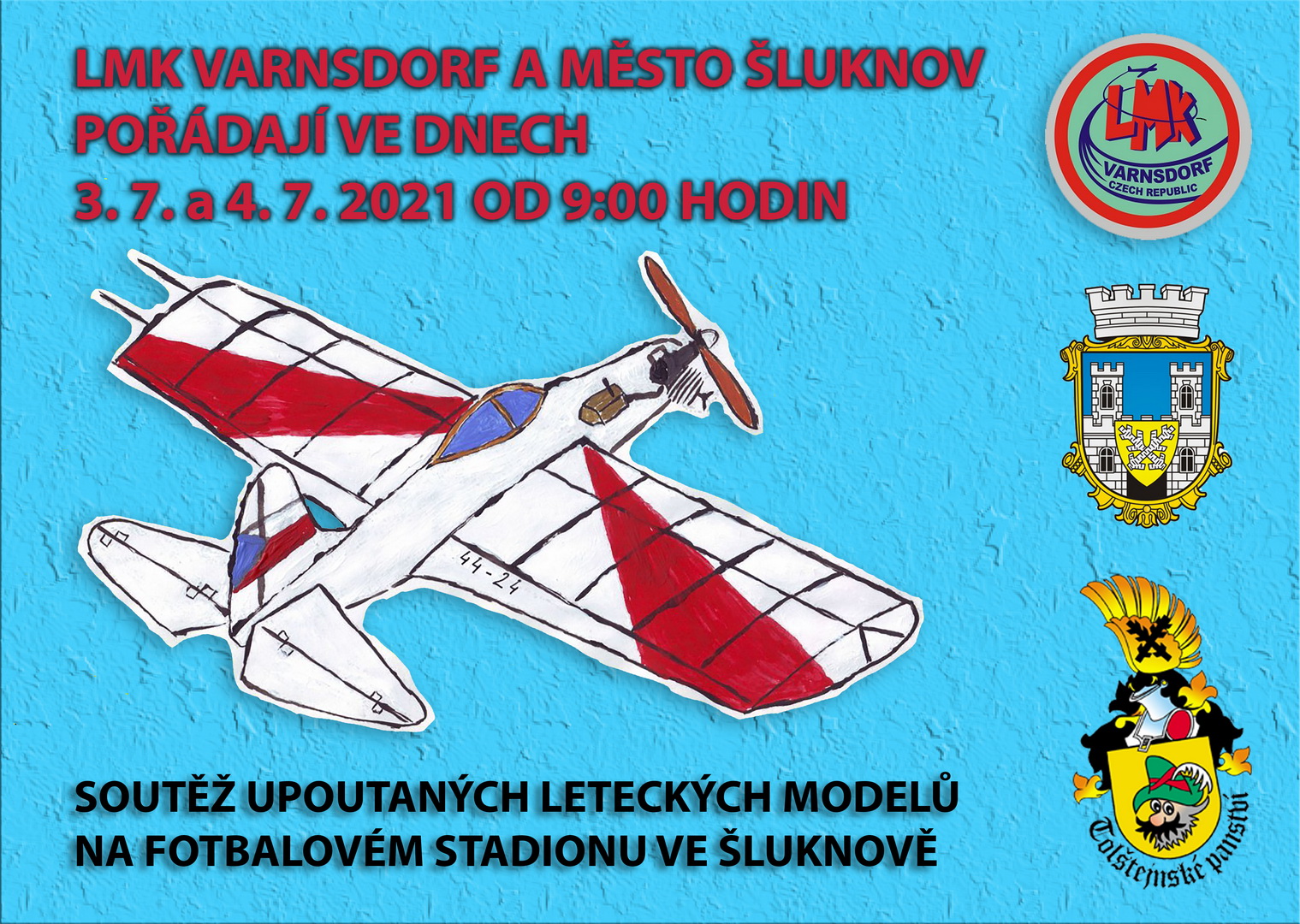 Soutěž upoutaných leteckých modelů na fotbalovém stadionu ve Šluknově